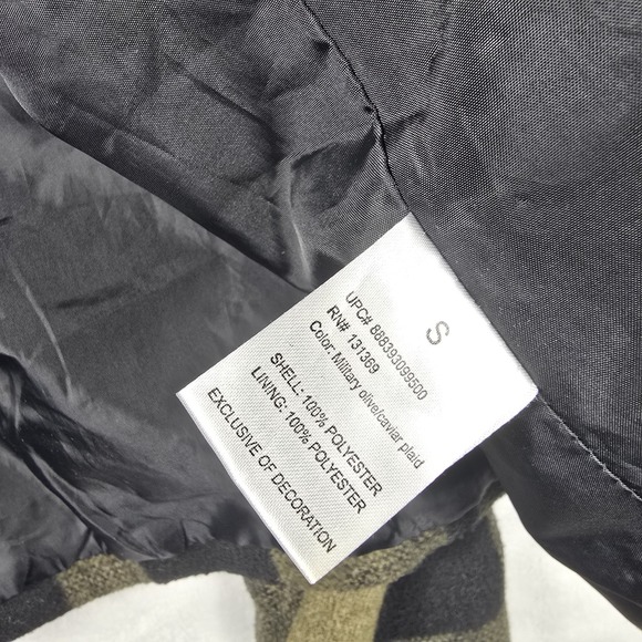 Rampage Y2K Peacoat Small Juniors Olive Green Caviar Plaid Grunge Preppy Jacket - Picture 6 of 6